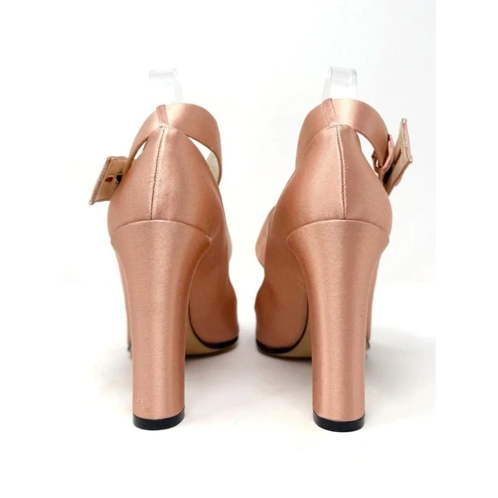 Gucci Tom Ford 2001 Runway Satin Heels Pink‎ 37.5 Vintage Y2k